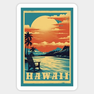 Hawaii Vintage Retro Travel Poster Sticker